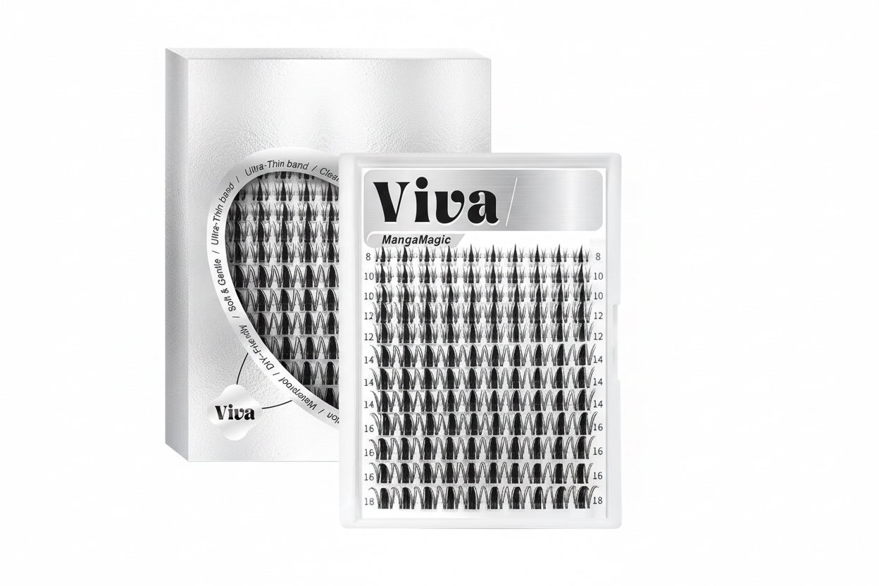 Viva | Airycute Mangamagic Collection Upgrade U Lashes with Ultra-Dense, Waterproof, Long-Lasting Lashes | Fairy | Fashion Wet Look | Beginner-Friendly DIY Lashes for a Flawless, Voluminous Look | Trendy & Must-Have Clusters