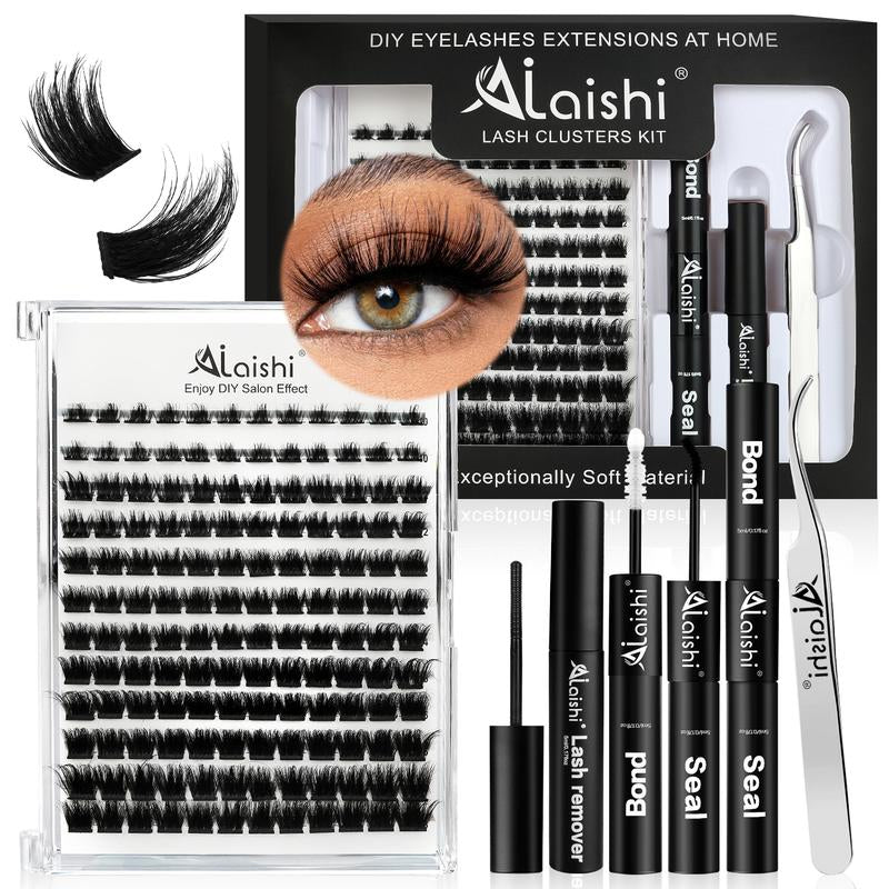AILAISHI Classic Black and White 3D Eyelash Cluster Set, DIY Eyelash Extension 10-18Mm, 144Pcs D-Curled Soft Natural Eyelashes, with Eyelash Adhesive and Sealant, Tweezers, Makeup Remover , Tiktok Shop Holiday Haul