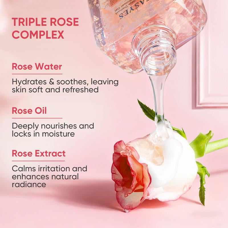 【Sw-1】Easyes Rose Essence Native Body Wash - Red Rose Fragrance 3X Repair Deep Moisture Soft Skin for Dry & Sensitive Skin Instant Relief of Dryness and Itching Vegan No Animal Testing the Best Choice for Gifts Tiktokshopblackfriday