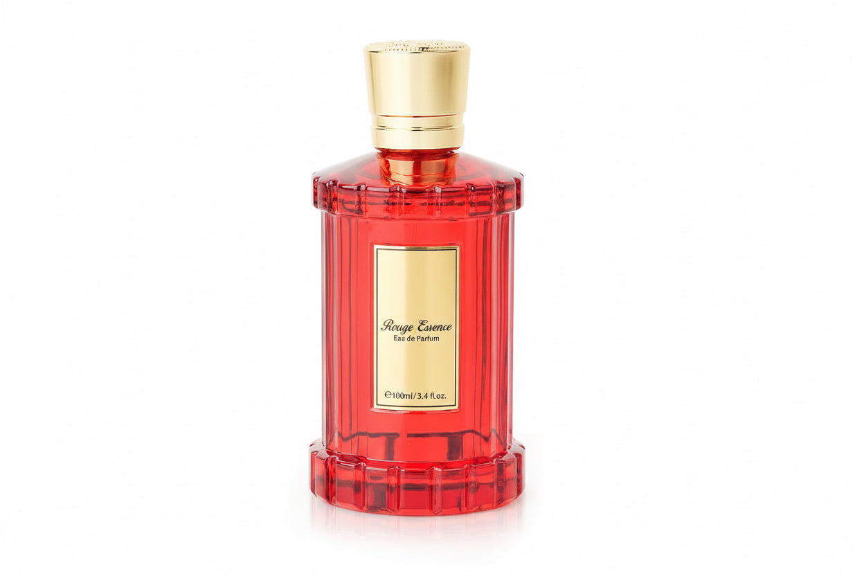 GB Essence Perfume 3.4Oz/100Ml | Gold-Red Bottle | Long-Lasting Fragrance | Floral Fragrance, Saffron and Amber Wood Notes