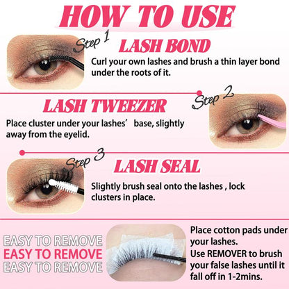 Lash Clusters Book 30D/40D/50D/60D/80D/100Dextensions Kit Lash Clusters Kit Eyelash Extension Kit Eye Lashes, Fairy Lash Clusters Extension Kit Lashes Clusters Kitwispy Manga Lashes, Individual Lashes Eyelash Extension Lashes Halloween Makeup