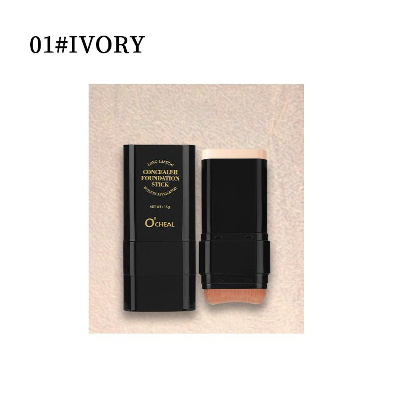 Black Friday Deals 5-Color Dual-Ended Foundation & Concealer Stick with Built-In Brush – Moisturizing, Lightweight, Long-Lasting Flawless Makeup