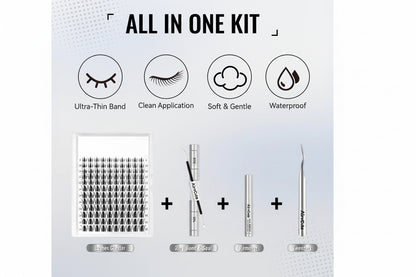 Viva | Airycute Mangamagic Collection Upgrade U Lashes with Ultra-Dense, Waterproof, Long-Lasting Lashes | Fairy | Fashion Wet Look | Beginner-Friendly DIY Lashes for a Flawless, Voluminous Look | Trendy & Must-Have Clusters