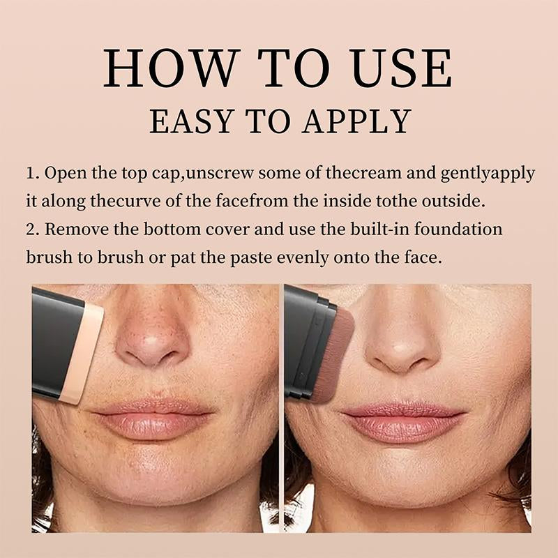 Black Friday Deals 5-Color Dual-Ended Foundation & Concealer Stick with Built-In Brush – Moisturizing, Lightweight, Long-Lasting Flawless Makeup