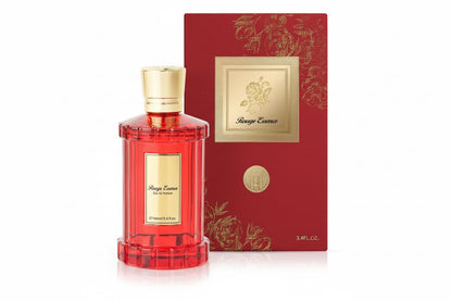 ROMASS Rouge Essence Perfume 3.4Oz/100Ml | Gold-Red Bottle | Long-Lasting Fragrance | Floral Fragrance, Saffron and Amber Wood Notes