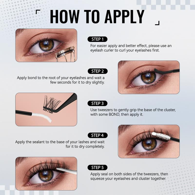 Viva | Airycute Mangamagic Collection Upgrade U Lashes with Ultra-Dense, Waterproof, Long-Lasting Lashes | Fairy | Fashion Wet Look | Beginner-Friendly DIY Lashes for a Flawless, Voluminous Look | Trendy & Must-Have Clusters