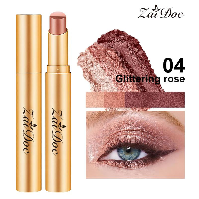 3-In-1 Zaidoc Easy Eyeshadow Stick for Beginners,Smudgeproof in Seconds, One-Stroke Application,Creamy Shimmer Trio Eyeshadow Stick Waterproof Longwear Liquid Eyeliner Color Changing Lip Oil Trio Waterproof Shiny Diamond Eyeshadow