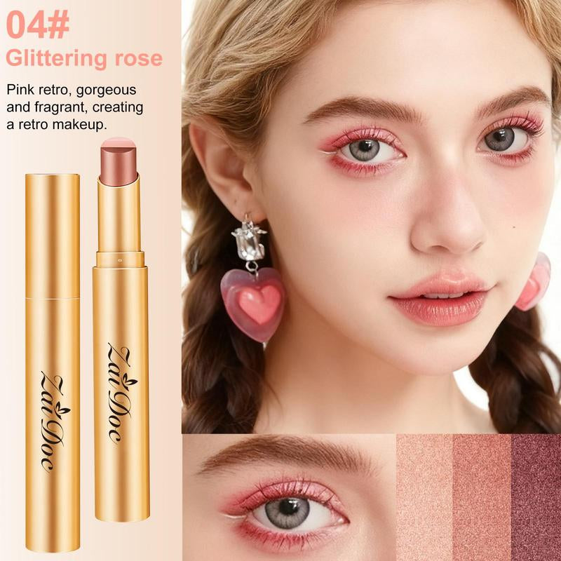 3-In-1 Zaidoc Easy Eyeshadow Stick for Beginners,Smudgeproof in Seconds, One-Stroke Application,Creamy Shimmer Trio Eyeshadow Stick Waterproof Longwear Liquid Eyeliner Color Changing Lip Oil Trio Waterproof Shiny Diamond Eyeshadow