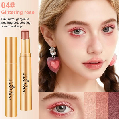 3-In-1 Zaidoc Easy Eyeshadow Stick for Beginners,Smudgeproof in Seconds, One-Stroke Application,Creamy Shimmer Trio Eyeshadow Stick Waterproof Longwear Liquid Eyeliner Color Changing Lip Oil Trio Waterproof Shiny Diamond Eyeshadow