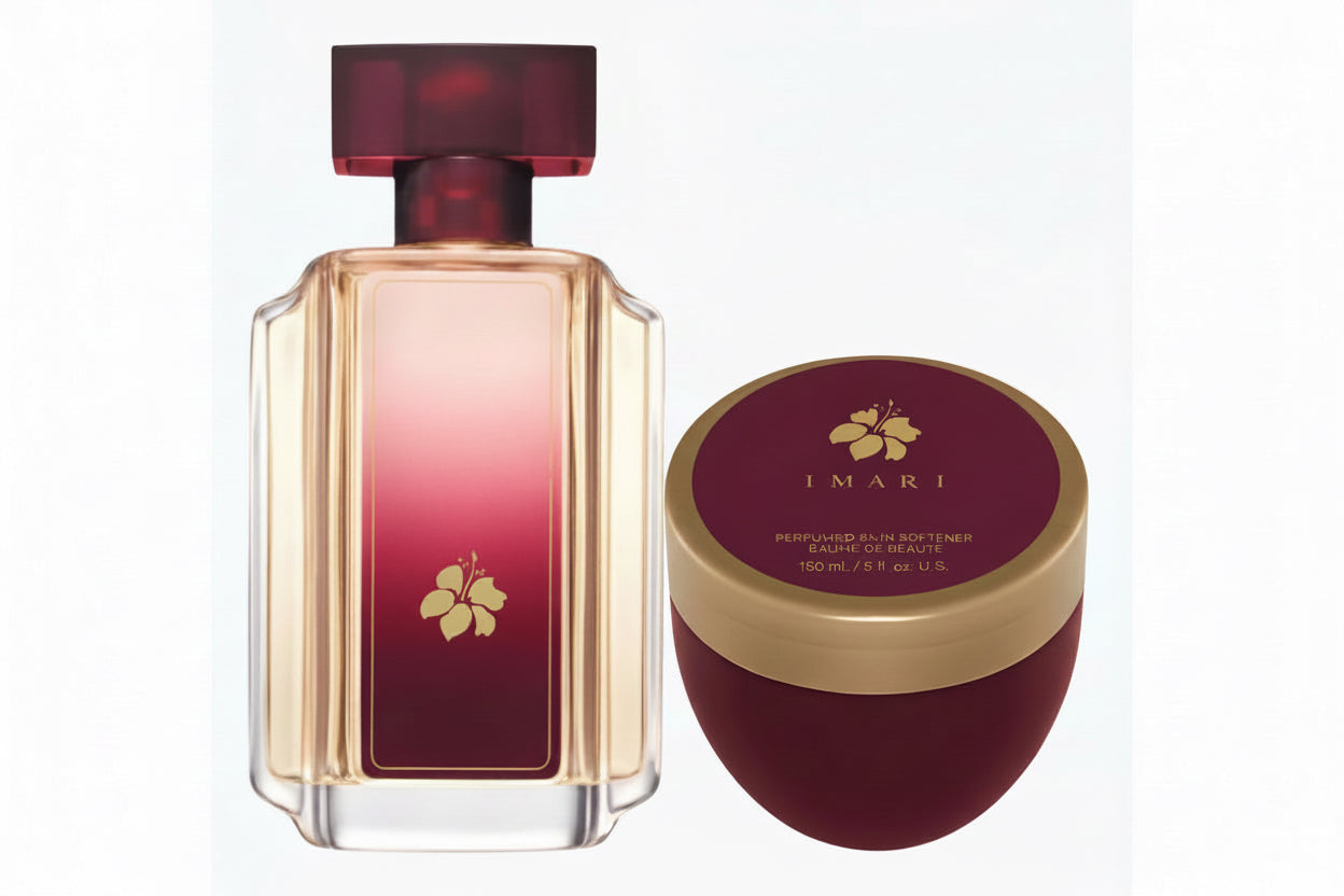 AVON Imari Eau De Toilette 1.7 Fl. Oz & Skin Softener 5 Oz Set - Italian Bergamot, Jasmine, Vanilla Orchid Fragrance