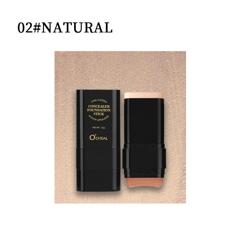 Black Friday Deals 5-Color Dual-Ended Foundation & Concealer Stick with Built-In Brush – Moisturizing, Lightweight, Long-Lasting Flawless Makeup