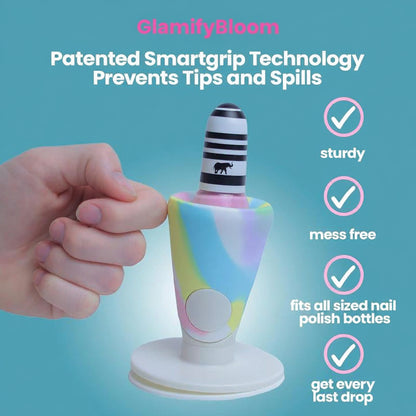 Tweexy Untippable Nail Polish Holder | Anti-Spill Bottle Stand with Smartgrip Suction for Nail Art and Manicure | Christmas Stocking Stuffer Gift Hand Organiser