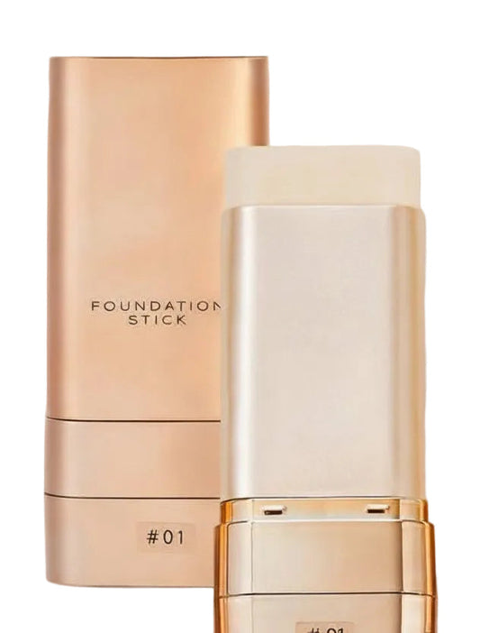 QIANWHITE Luminous Dual-Ended Concealer Foundation Stick with Built-In Brushes Complimentary Puff 24H Long-Lasting Waterproof Sweatproof One-Swipe Even Flawless Base Clear Radiant Skin Foundation Stick