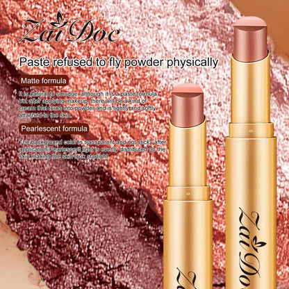 3-In-1 Zaidoc Easy Eyeshadow Stick for Beginners,Smudgeproof in Seconds, One-Stroke Application,Creamy Shimmer Trio Eyeshadow Stick Waterproof Longwear Liquid Eyeliner Color Changing Lip Oil Trio Waterproof Shiny Diamond Eyeshadow