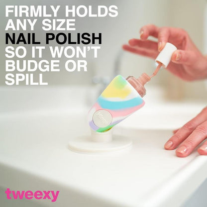 Tweexy Untippable Nail Polish Holder | Anti-Spill Bottle Stand with Smartgrip Suction for Nail Art and Manicure | Christmas Stocking Stuffer Gift Hand Organiser
