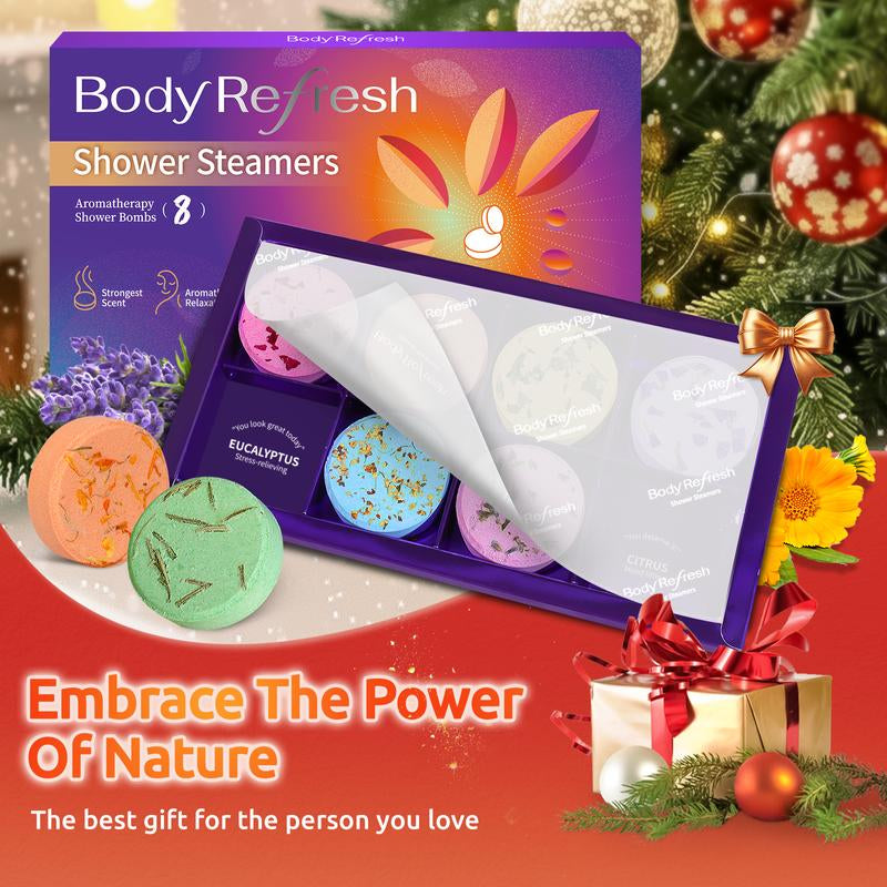 Bodyrefresh Shower Steamers – 8 Pack Aromatherapy Shower Bombs with Essential Oils | Stress Relief Self-Care SPA | Birthday & Christmas Gifts for Women, Mom, Girlfriend, Teacher
