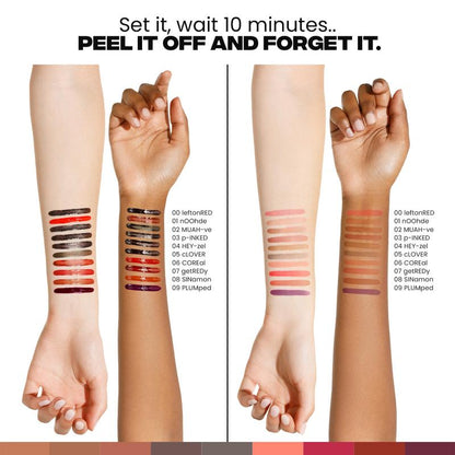 [Tiktok Exclusive] SACHEU Lip STAY-N TRIO - Peel-Off Lip Stain - All-Day Wear Transfer-Proof Lip Stain - Infused with Hyaluronic Acid & Vitamin E for All Skin Types - Vegan & Cruelty-Free