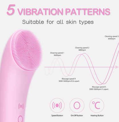 Premium Heatable Vibrating Facial Cleansing Brush