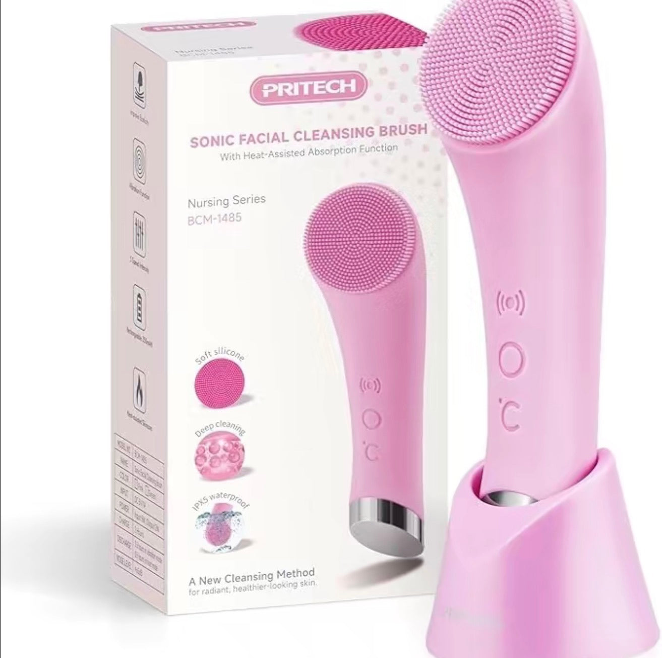 Premium Heatable Vibrating Facial Cleansing Brush