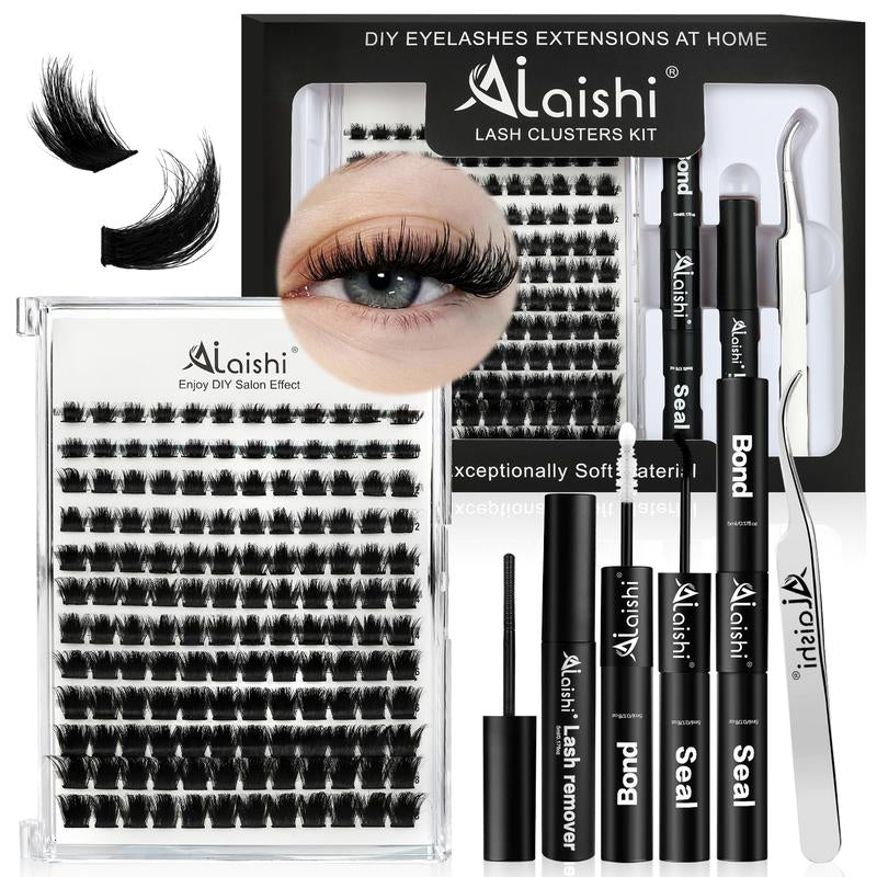 AILAISHI Classic Black and White 3D Eyelash Cluster Set, DIY Eyelash Extension 10-18Mm, 144Pcs D-Curled Soft Natural Eyelashes, with Eyelash Adhesive and Sealant, Tweezers, Makeup Remover , Tiktok Shop Holiday Haul