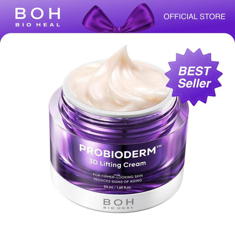BIOHEAL BOH Probioderm 3D Lifting Cream 1.7 Fl Oz | Advanced Korean Anti-Aging Probiotic Facial Night Cream with 17-Peptide Complex & Patented Probioderm for Wrinkles on Face and Neck