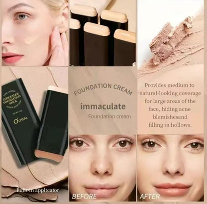 Black Friday Deals 5-Color Dual-Ended Foundation & Concealer Stick with Built-In Brush – Moisturizing, Lightweight, Long-Lasting Flawless Makeup