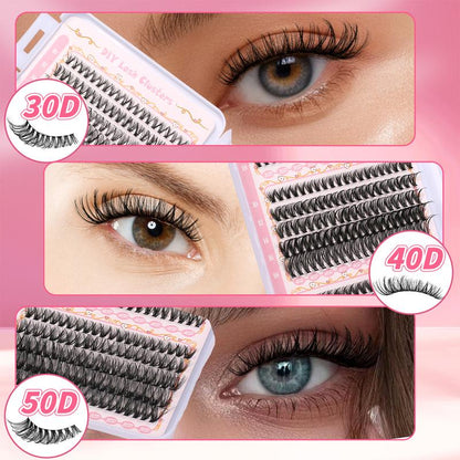 Lash Clusters Book 30D/40D/50D/60D/80D/100Dextensions Kit Lash Clusters Kit Eyelash Extension Kit Eye Lashes, Fairy Lash Clusters Extension Kit Lashes Clusters Kitwispy Manga Lashes, Individual Lashes Eyelash Extension Lashes Halloween Makeup