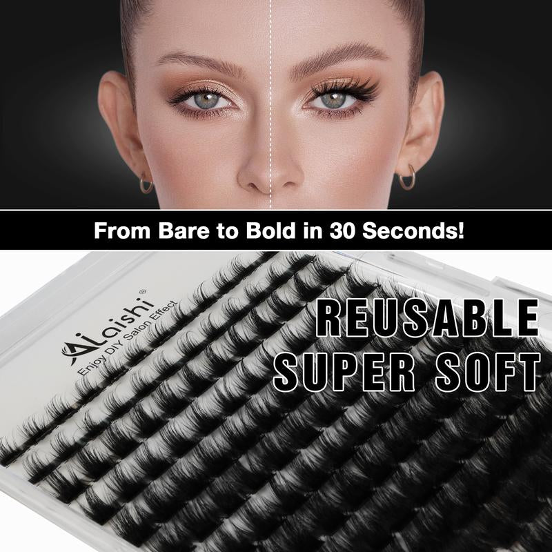 AILAISHI Classic Black and White 3D Eyelash Cluster Set, DIY Eyelash Extension 10-18Mm, 144Pcs D-Curled Soft Natural Eyelashes, with Eyelash Adhesive and Sealant, Tweezers, Makeup Remover , Tiktok Shop Holiday Haul