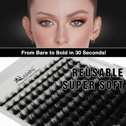 AILAISHI Classic Black and White 3D Eyelash Cluster Set, DIY Eyelash Extension 10-18Mm, 144Pcs D-Curled Soft Natural Eyelashes, with Eyelash Adhesive and Sealant, Tweezers, Makeup Remover , Tiktok Shop Holiday Haul