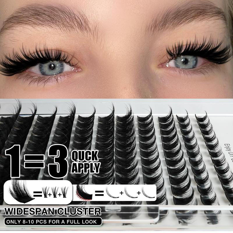 AILAISHI Classic Black and White 3D Eyelash Cluster Set, DIY Eyelash Extension 10-18Mm, 144Pcs D-Curled Soft Natural Eyelashes, with Eyelash Adhesive and Sealant, Tweezers, Makeup Remover , Tiktok Shop Holiday Haul