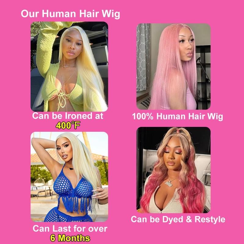 Cute Bein 613 Blonde 13X6 HD Lace Frontal Wig Pre Plucked Corlored Lace Front Human Hair Wigs for Women Can Be Dyed & Restyle