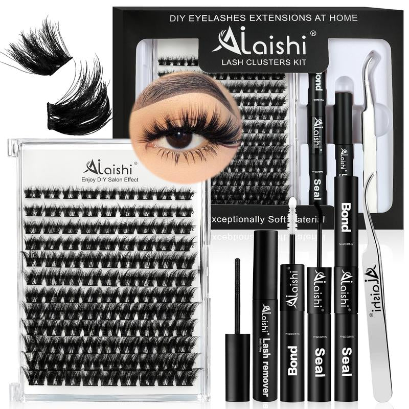 AILAISHI Classic Black and White 3D Eyelash Cluster Set, DIY Eyelash Extension 10-18Mm, 144Pcs D-Curled Soft Natural Eyelashes, with Eyelash Adhesive and Sealant, Tweezers, Makeup Remover , Tiktok Shop Holiday Haul