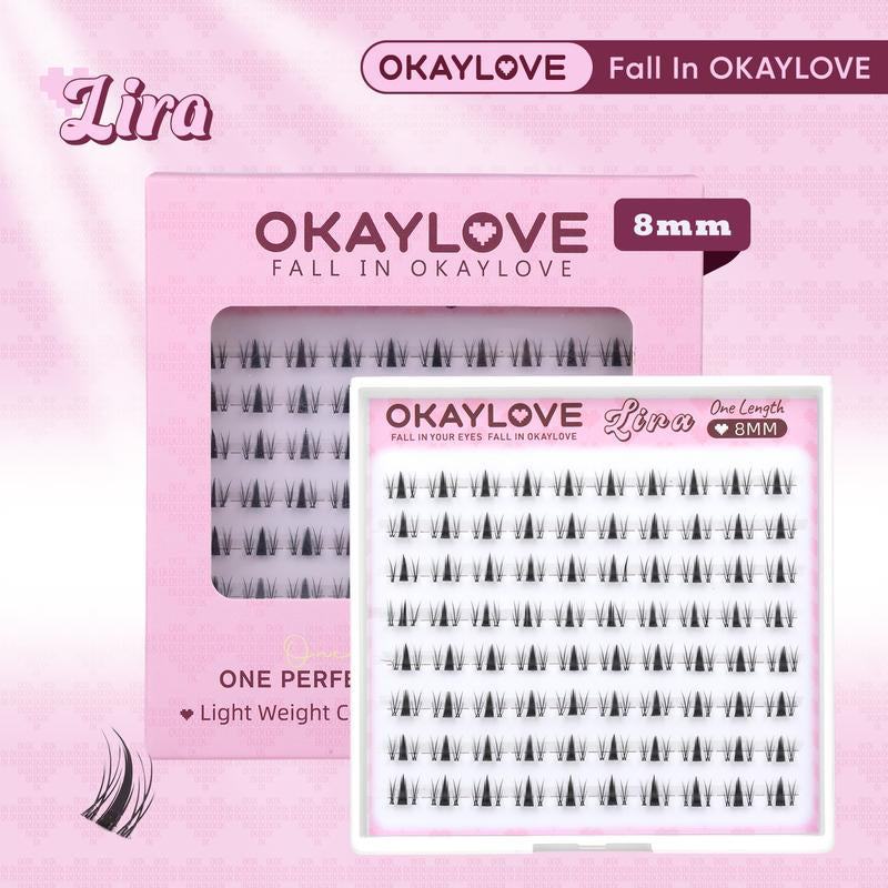 OKAYLOVE Lashes Cluster Vixen|Bunny Lash Clusters Kit, Manga Lash Extension with Waterproof Long-Lasting Lash Bond and Seal,Tweezers and Remover for DIY Eyelash at Home Easily, Natural Makeup Girl Gifts